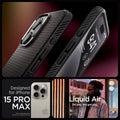 ACS06562 - iPhone 15 Pro Max Case Liquid Air in matte black designed for iPhone 15 Pro Max. Not compatible with iPhone 15, 15 Plus or 15 Pro