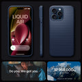 ACS06563 - iPhone 15 Pro Max Case Liquid Air in navy blue showing the different angles. do you. we got you.