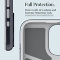 ACS06742 - iPhone 15 Pro Case Classic C1 (MagFit) in graphite full protection. protect with air cushion and extreme protection tech. aircushion technology, air pocket for corner protection. extreme protection tech, foam that dissipates shock on impact.