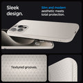 ACS07217 - iPhone 15 Pro Case Liquid Air in Natural Titanium sleek design. Slim and modern aesthetic meets total protection with textured grooves