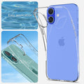 ACS08190 - iPhone 16 Case Liquid Crystal in Crystal Clear easy application. fluid design.