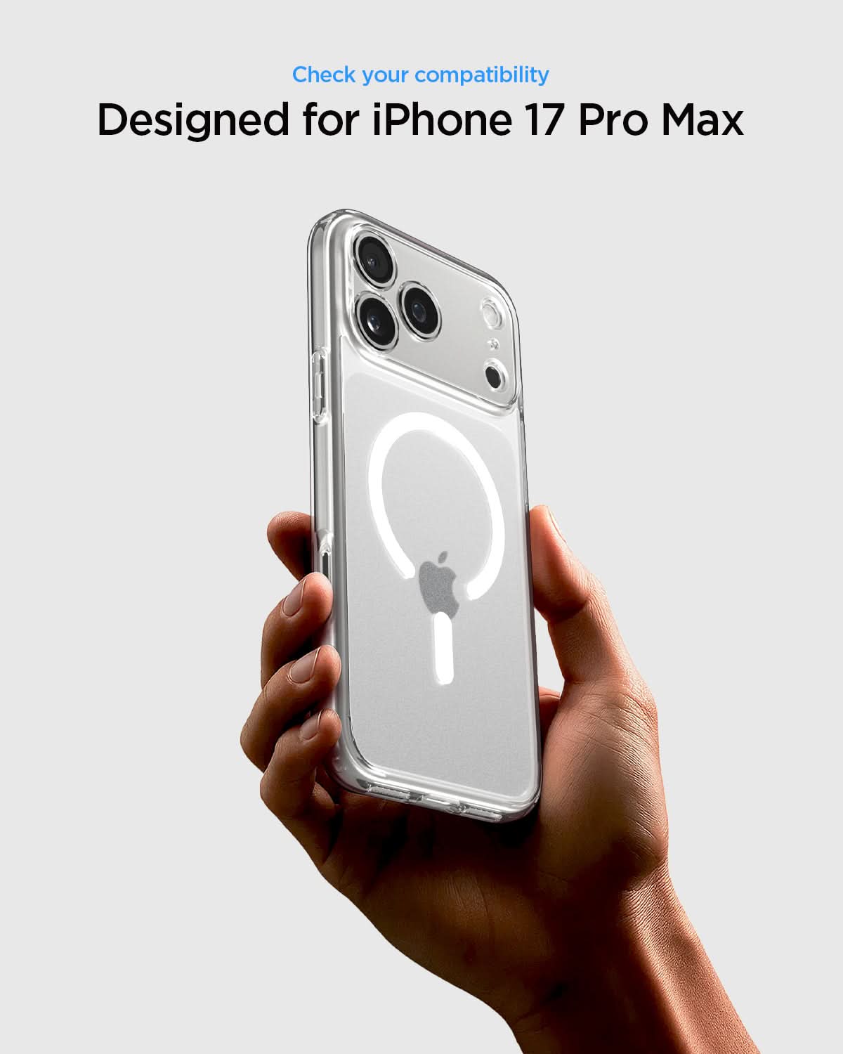 ACS10039 - iPhone 17 Pro Max Ultra Hybrid (MagFit) in Frost White showing check your compatibility