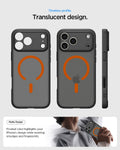 ACS10480 - iPhone 17 Pro Max Ultra Hybrid (MagFit) in Frost Black Orange showing long lasting clarity. keep it clear with duraclear.