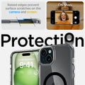 ACS06661 - iPhone 15 Plus Case Ultra Hybrid (MagFit) in black showing the protection