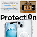 ACS06660 - iPhone 15 Plus Case Ultra Hybrid (MagFit) in white showing the protection