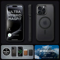 ACS06581 - iPhone 15 Pro Max Case Ultra Hybrid (MagFit) in frost black ultra hybrid magfit. magfit designed for magsafe. 37,969,000kg CO2 offset.