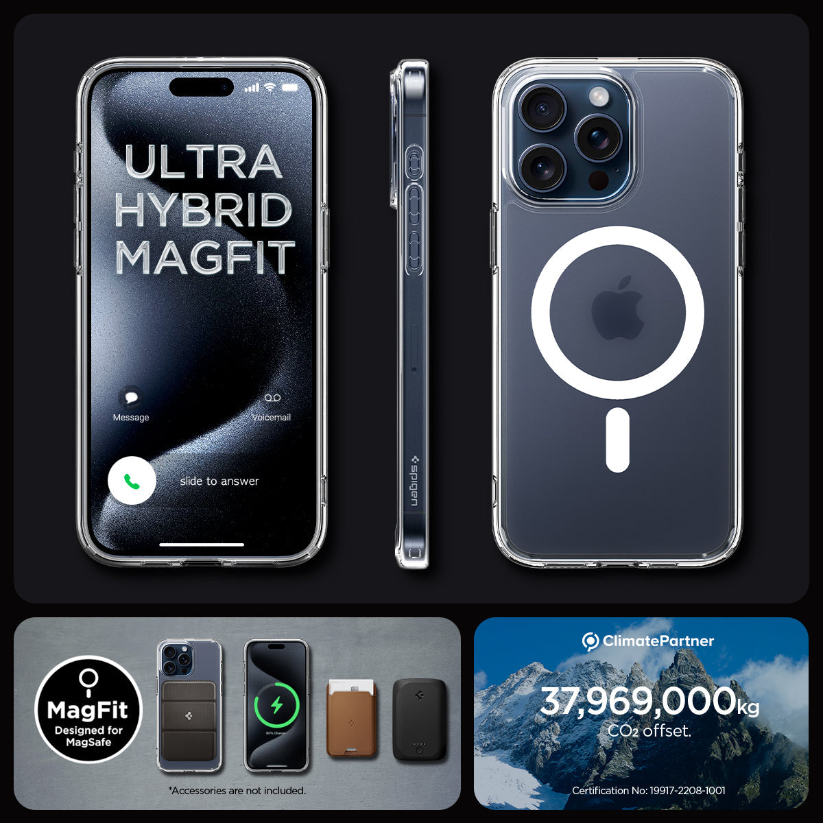 ACS06580 - iPhone 15 Pro Max Case Ultra Hybrid (MagFit) in frost clear