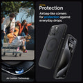 ACS06720 - iPhone 15 Pro Case Ultra Hybrid (MagFit) in frost black  all day protection. Airbag like corners for protection against everyday drops. air cushion technology.
