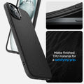 ACS06650 - iPhone 15 Plus Case Liquid Air in matte black the matte finished TPU material for a satisfying grip