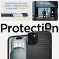 ACS06650 - iPhone 15 Plus Case Liquid Air in matte black raised edges prevent surface scratches on the camera and screen