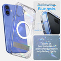ACS08082 - iPhone 16 Plus Case Ultra Hybrid S (MagFit) in Crystal Clear blue resin. blend of two materials to protect and preserve long lasting clarity.