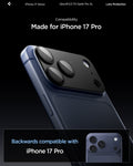 AGL10644 - iPhone 17 Pro Optik Pro XL EZ Fit Lens Protector in black showing the compatibility only with iPhone 17 Pro