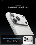 AGL10647 - iPhone 17 Pro Optik Pro XL EZ Fit Lens Protector in silver showing the compatibility only with iPhone 17 Pro