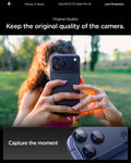 AGL10646 - iPhone 17 Pro Optik Pro XL EZ Fit Lens Protector in blue showing keeping the original quality of the camera
