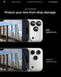 AGL10647 - iPhone 17 Pro Optik Pro XL EZ Fit Lens Protector in silver showing how it protects your lens from drop damage