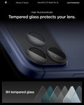 AGL10644 - iPhone 17 Pro Optik Pro  XL EZ Fit Lens Protector in black showing the High Aluminosilicate Tempered glass protects your lens with 9H tempered glass