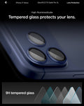 AGL10646 - iPhone 17 Pro Optik Pro XL EZ Fit Lens Protector in blue showing the High Aluminosilicate Tempered glass protects your lens with 9H tempered glass