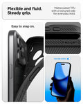 ACS09888 - iPhone 17 Pro Max Liquid Air in Matte Black showing flexible and fluid steady grip. mattecoated TPU with a textured side for everyday hold.
