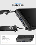 ACS09886 - iPhone 17 Pro Max Rugged Armor (MagFit) in Matte Black showing lanyard ready. ready to go