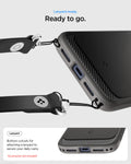 ACS09887 - iPhone 17 Pro Max Rugged Armor (MagFit) in Gray showing lanyard ready. ready to go