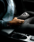 ACS09941 - iPhone 17 Pro Rugged Armor (MagFit) in Gray showing sleek and unique. Rugged refined. Matte black profile with subtle carbon fiber accent