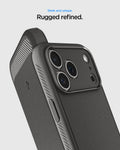ACS09941 - iPhone 17 Pro Rugged Armor (MagFit) in Gray showing sleek and unique. Rugged refined.