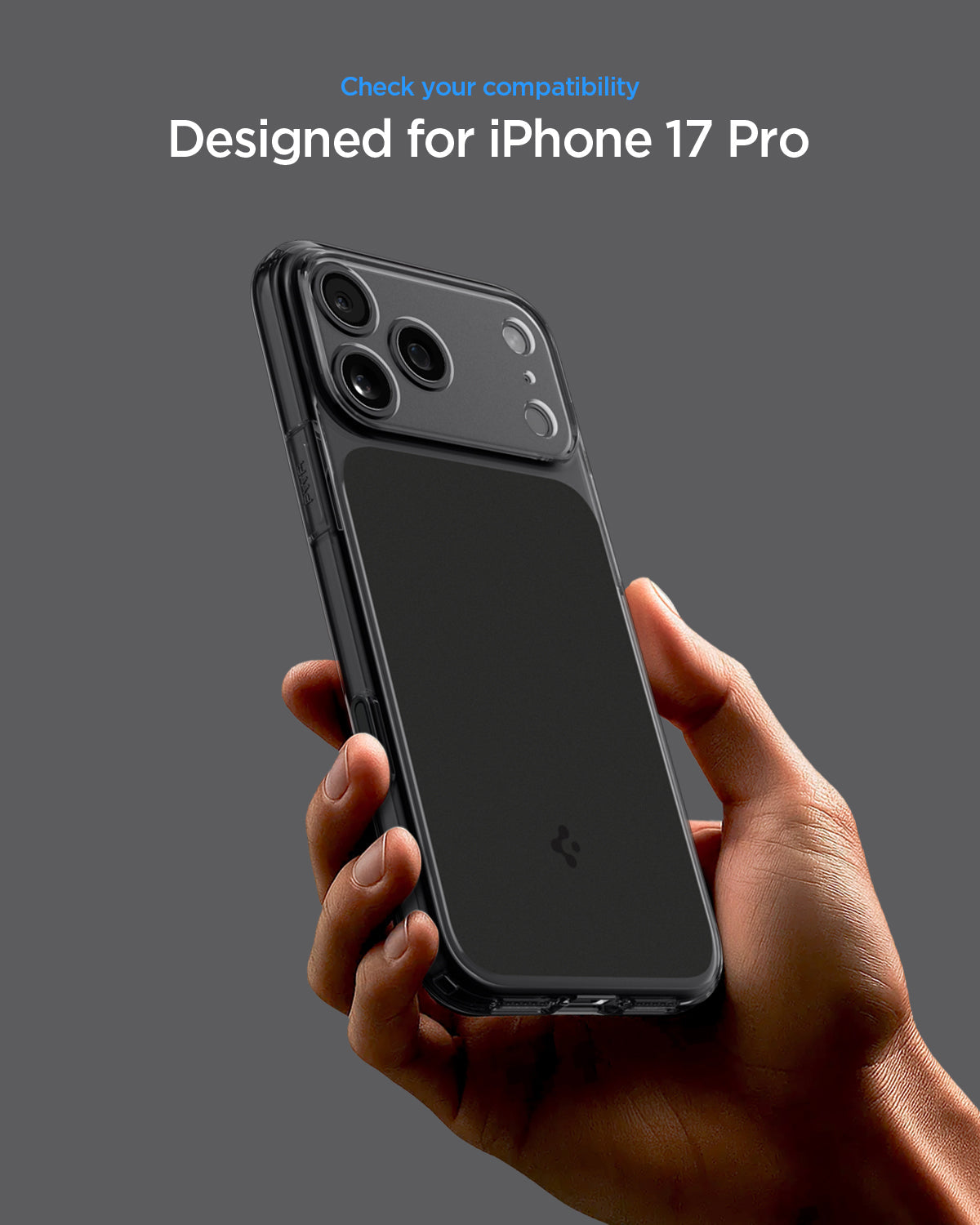 ACS10078 - iPhone 17 Pro Ultra Hybrid T (MagFit) in Matte Black showing check your compatibility.