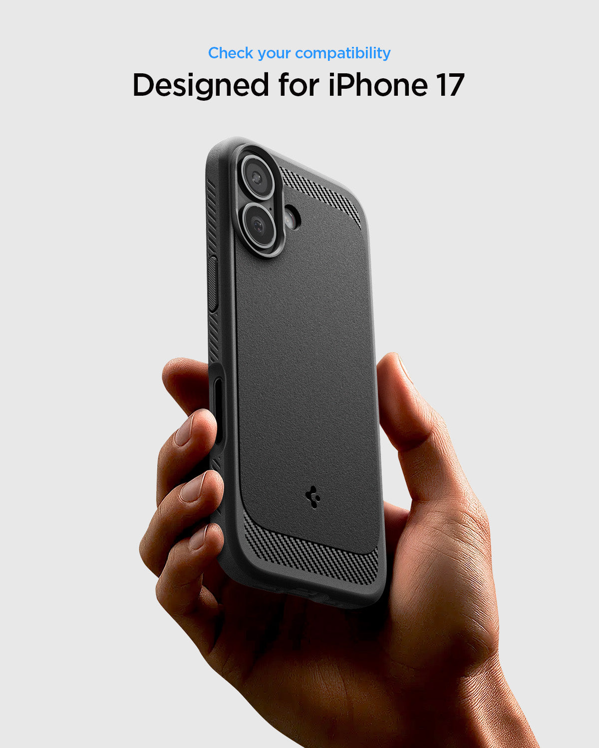 ACS09975 - iPhone 17 Rugged Armor (MagFit) in Matte Black showing check your compatibility
