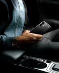 ACS09975 - iPhone 17 Rugged Armor (MagFit) in Matte Black showing sleek and unique. Rugged refined. Matte black profile with subtle carbon fiber accent