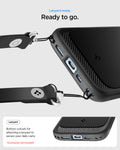 ACS09975 - iPhone 17 Rugged Armor (MagFit) in Matte Black showing lanyard ready. ready to go