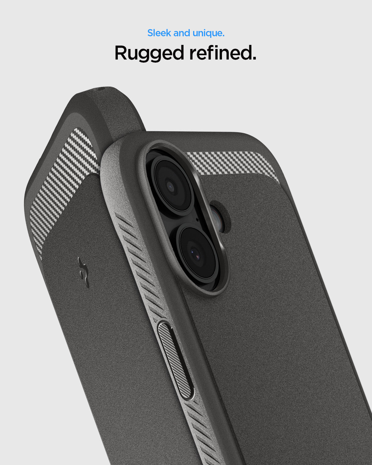 ACS09976 - iPhone 17 Rugged Armor (MagFit) in Gray showing sleek and unique. Rugged refined.