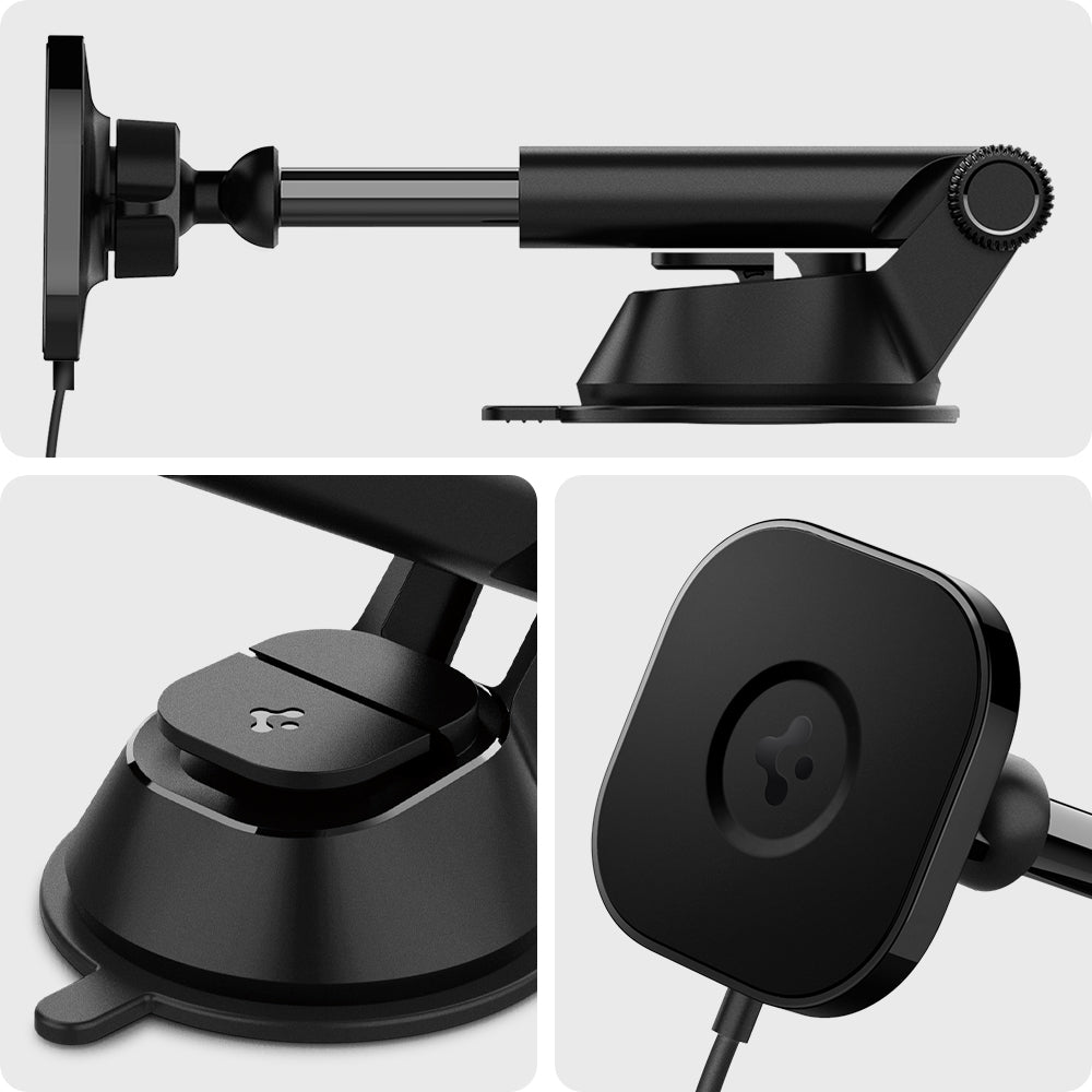 ACP02616 - OneTap Pro Dashboard Car Mount ITS35W (MagFit) in Black showing the front and side of a car mount