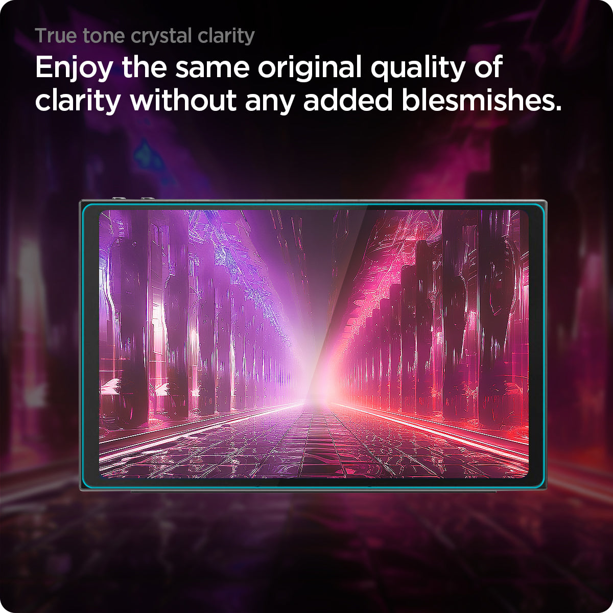 AGL07615 - Lenovo Legion Go GLAS.tR EZ Fit in Clear showing the true tone crystal and clarity, enjoy the same original quality of clarity without any added blemishes