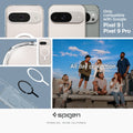 ACS09025 - Pixel 9 Case Ultra Hybrid Metal Ring (MagFit) in White only compatible with Google Pixel 9,9 pro. All day protection