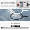 ACS09025 - Pixel 9 Case Ultra Hybrid Metal Ring (MagFit) in White snap into more built in metal ring for move ways to accessorize and charge your pixel.