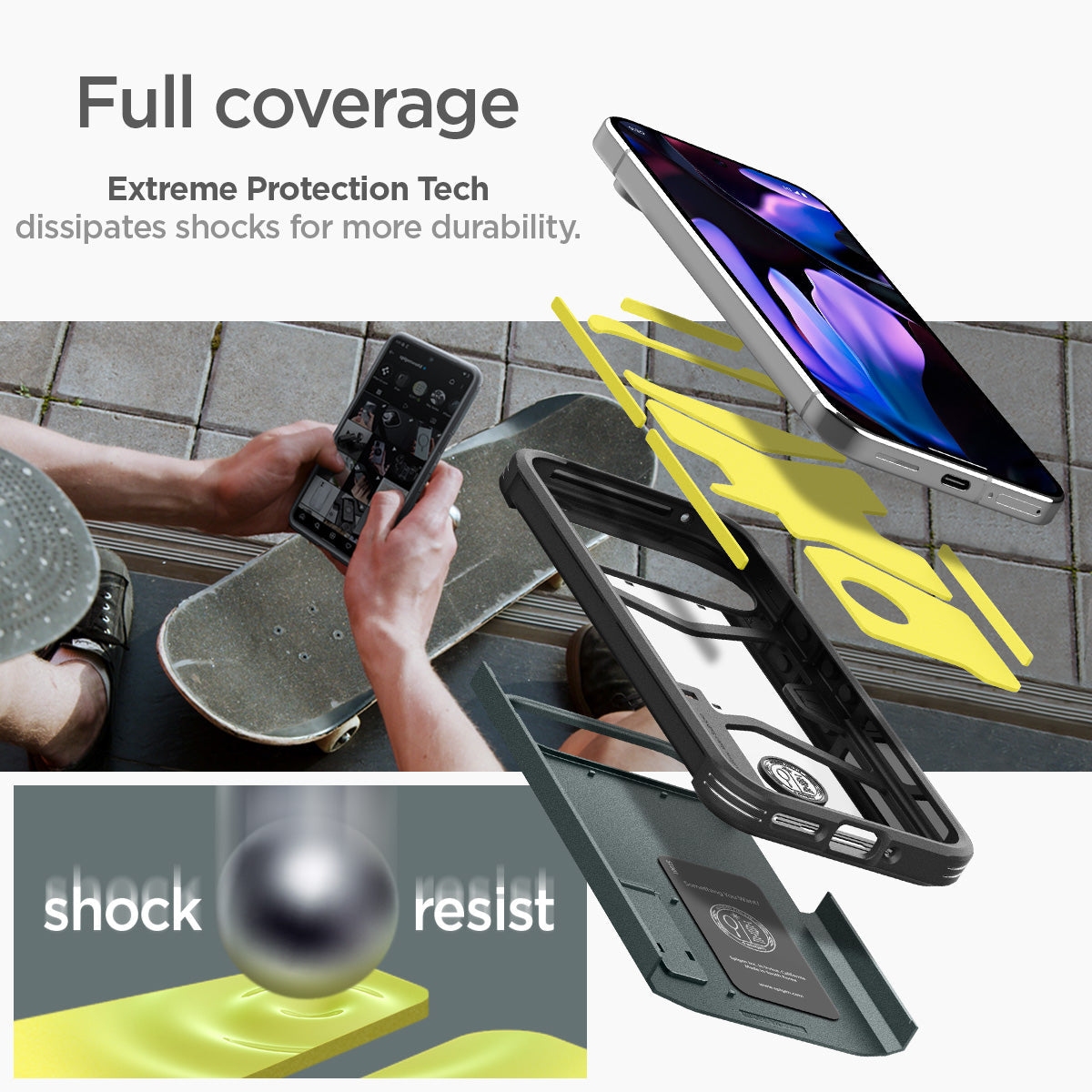 ACS07728 - Pixel 9 Pro XL Case Tough Armor in Abyss Green Full coverage extreme protection tech dissipates shocks for more durability. Shock resist.