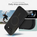 ACS09045 - Pixel 9a Case Ultra Hybrid Metal Ring (MagFit) in Frost Black showing the Air Cushion Technology with daily drop protection