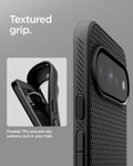 ACS11428 - Pixel 11 Pro  Liquid Air Matte Black close up showing the textured grip pattern and flexible TPU construction.