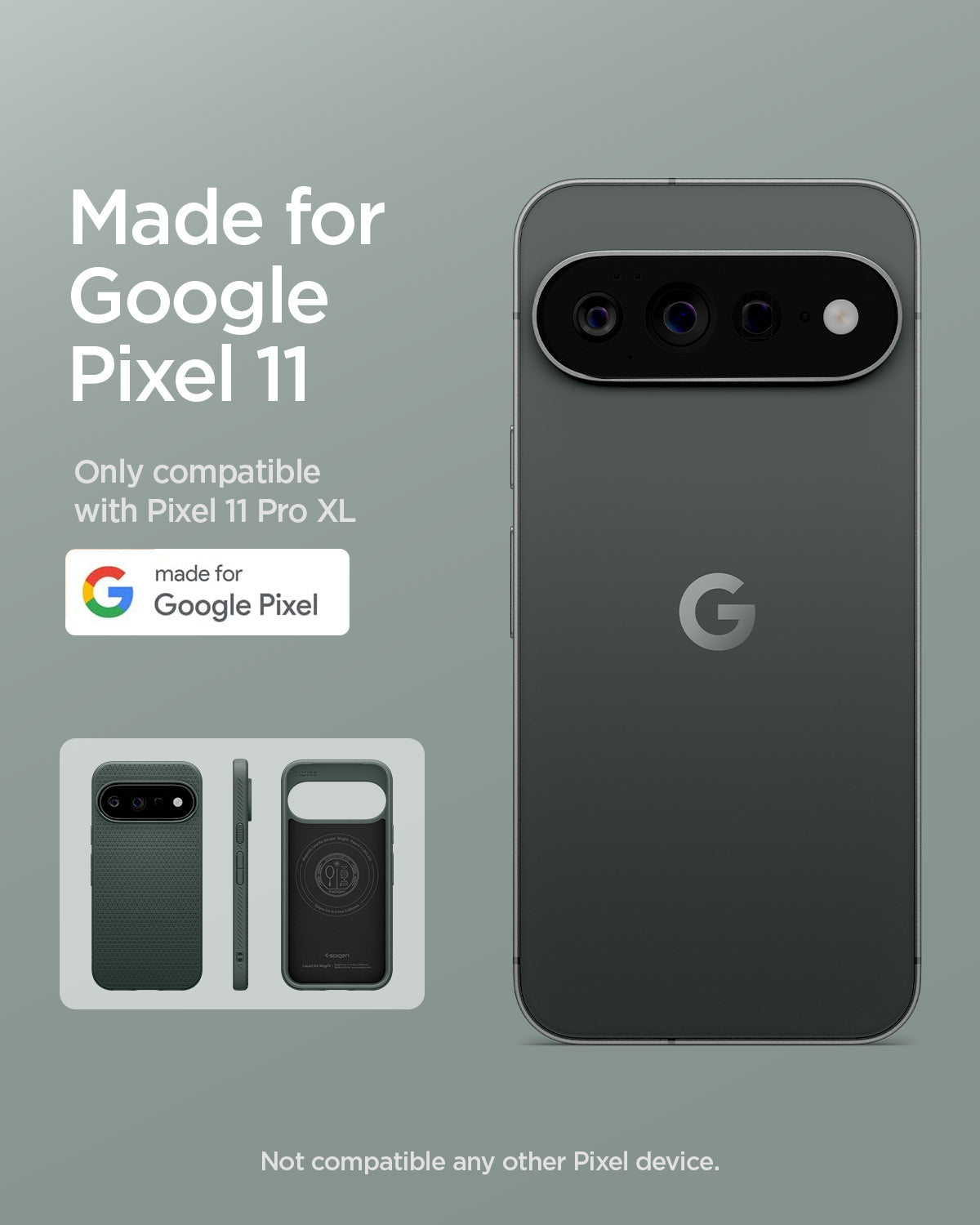ACS11863 - Pixel 11 Pro XL Liquid Air (Mag Fit) Abyss Green made for Google Pixel certified case 