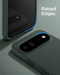 ACS11858 - Pixel 11 Pro  Liquid Air (Mag Fit) Abyss Green close up highlighting the raised edges around the display and camera.
