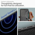 ACS04474 - Pixel 6a Case Liquid Air in matte black precision craftsmanship. Thoughtfully designed for full Pixel 6a utilization. Sound tunnel tech.