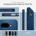 ACS09038 - Pixel 9a Case Thin Fit (MagFit) in Navy Blue showing the precision craftsmanship. Designed and made for Pixel 9a showing different angles