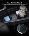 ACP11169 - Tesla Series - Center Console Organizer Lower Tray | TO220LYS in Black showing keep it still and quiet