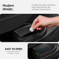 ACP09183 ??Tesla Model Y Car Trash Bin in black modern design. double lids allow seamless trash disposal for the ultimate convenience. easy to open push open trash bin to dispose waste.