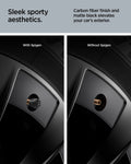 ACP09331 - Tesla Series Valve Stem Cover VS100 showing sleek sporty aesthetics. carbon fiber finish and matte black elevates your car's exterior