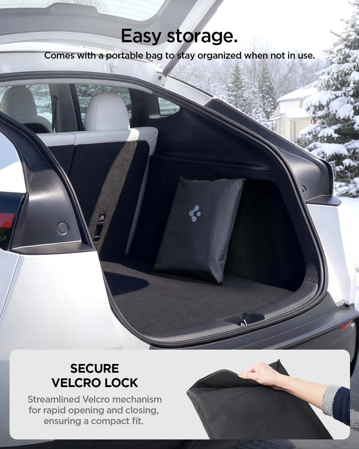 ACP10950 - Windshield Cover | WC100 in Black showing easy storage