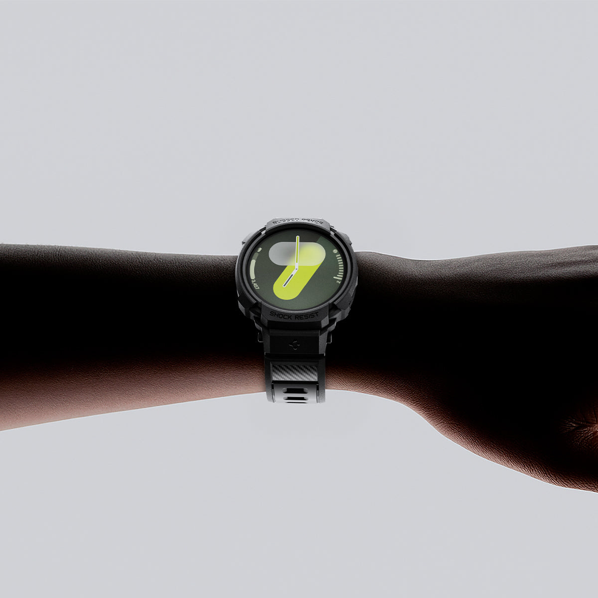 ACS10005 - Galaxy Watch 8 Rugged Armor Pro showing watch on the hand