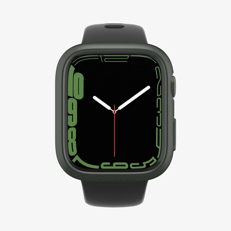 ACS04175 - Apple Watch Series (45mm) Case Thin Fit in military green showing the front view