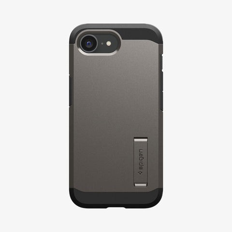 ACS09136 - iPhone 16e Case Tough Armor AI (MagFit) in Gunmetal showing the back