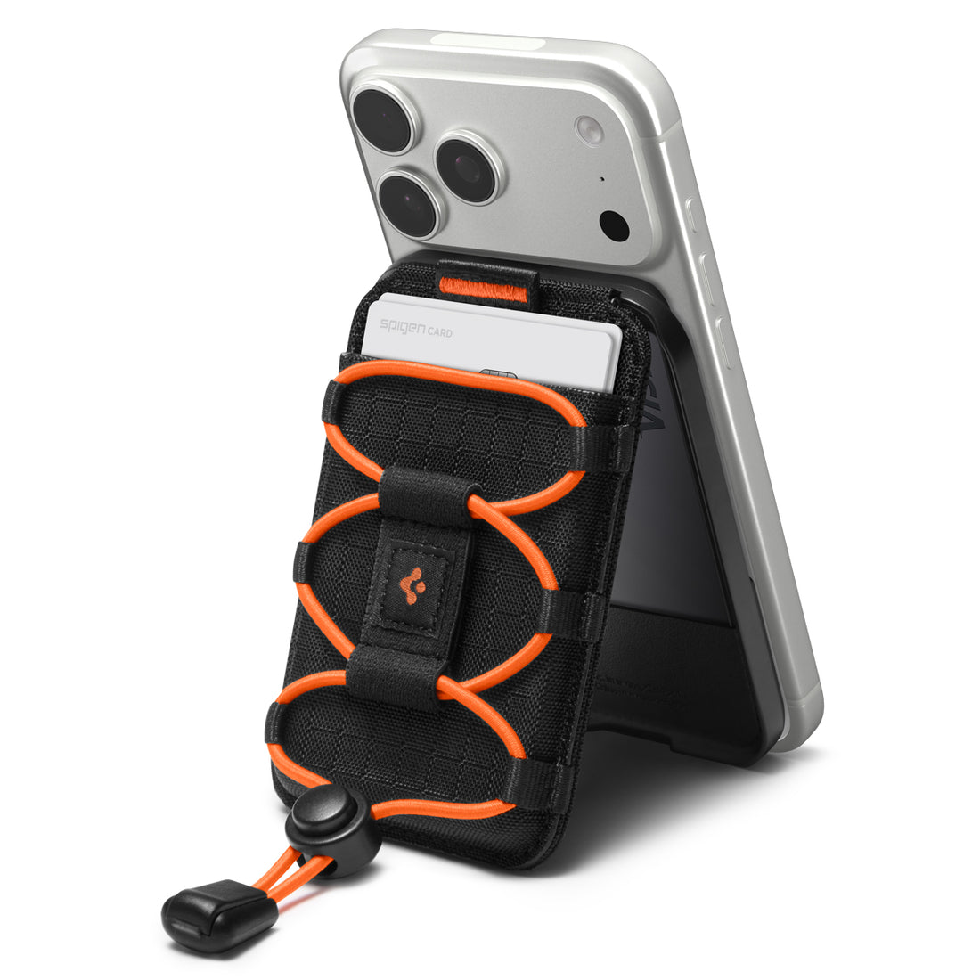 Spigen Tiefit MagFit+ MagSafe 3-Card Adjustable Tripod Stand Wallet - Black